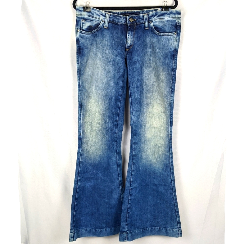 Miss Sixty Blue Distressed Flare Bell-bottoms sz 32